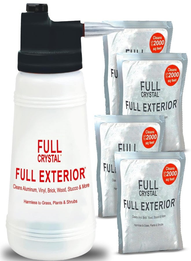 Full Crystal Full Exterior Kit - Bottle, Lid with Hose Attachment and 16oz (4 x 4oz). Crystal Powder Outdoor Cleaner : Non-Toxic, No Scrub, No Rinse Cleaning Kit - Shipped Product Packaging May Vary - Image 1